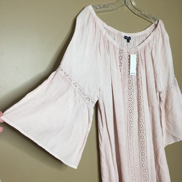 Splendid Long Lines Off Shoulder Pale Pink Dress M - Picture 3 of 10
